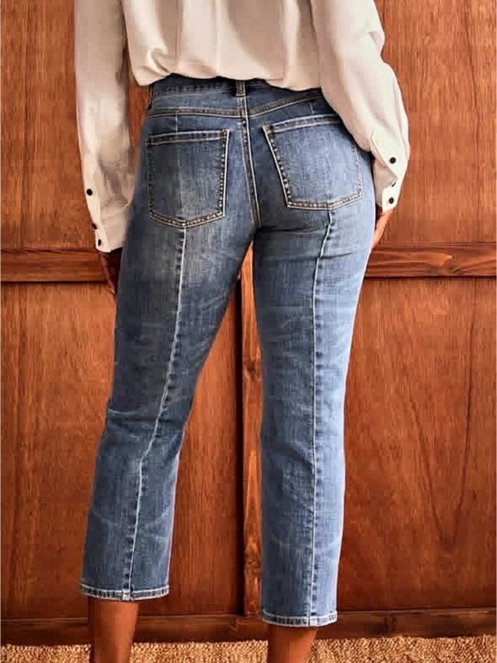 Cabi Soho Jean Cropped Blue Jeans Waist 14